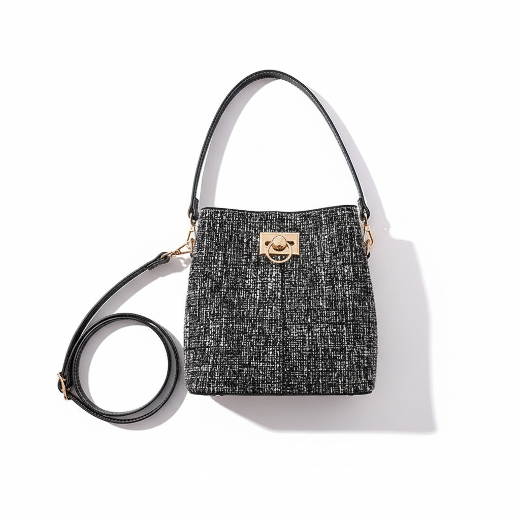 New Fashion Texture Bucket Bag - Foreign Gas Large Capacity Single Shoulder Diagonally Slant Color Bucket Bag