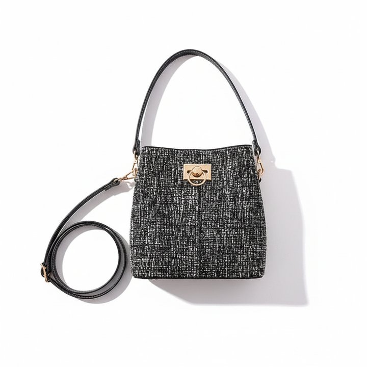 New Fashion Texture Bucket Bag - Foreign Gas Large Capacity Single Shoulder Diagonally Slant Color Bucket Bag