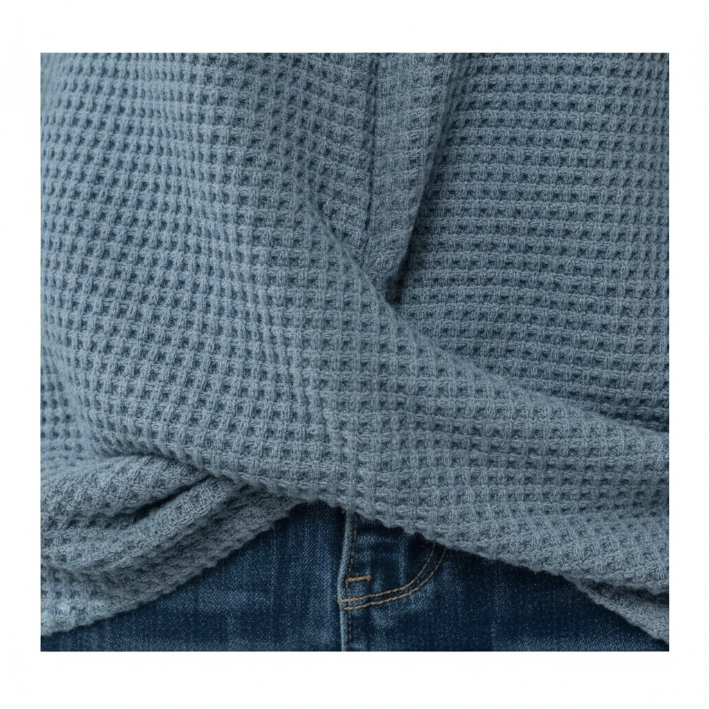 Women’s Waffle Knit Short Sleeve Crew Neck T-Shirt
