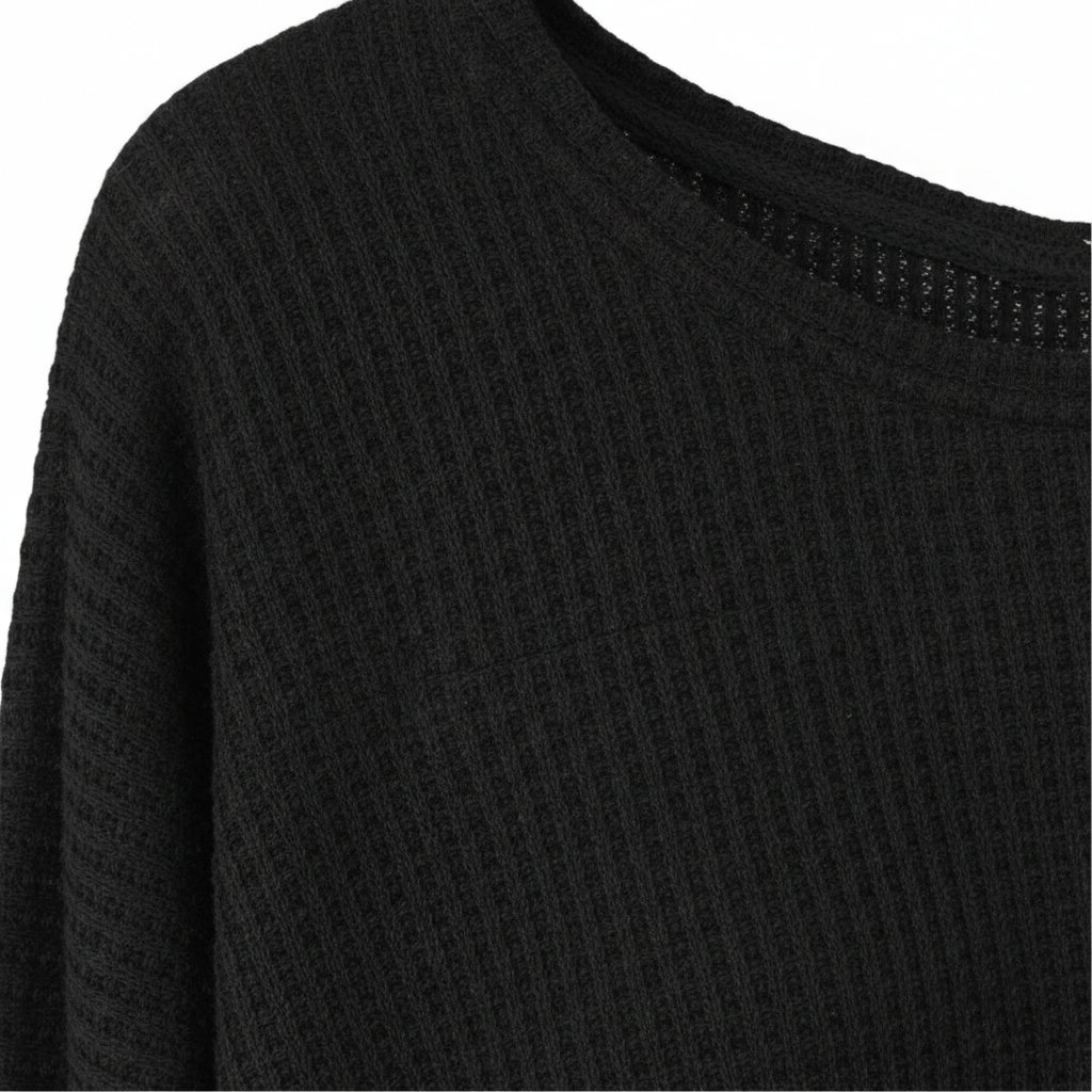 Women’s Waffle Knit Short Sleeve Crew Neck T-Shirt