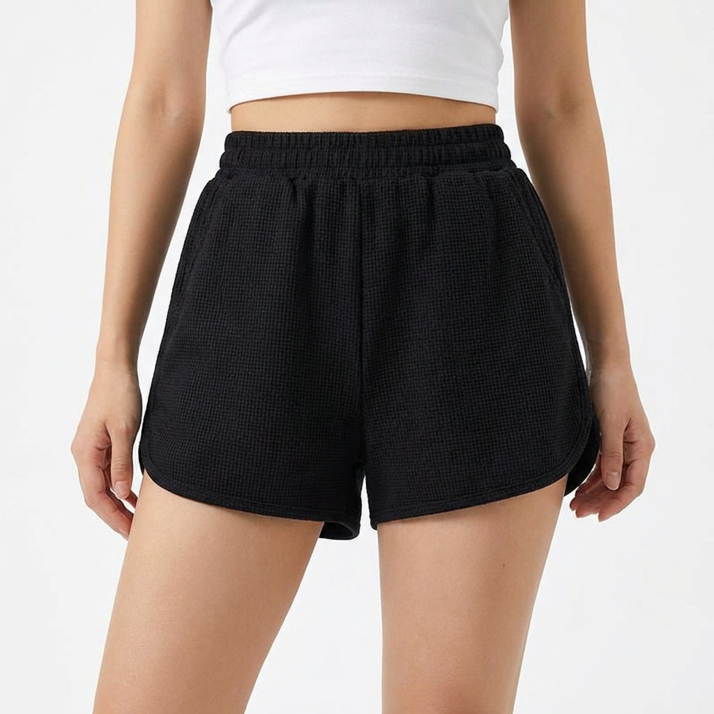 Waffle Sweatpants Shorts For Women