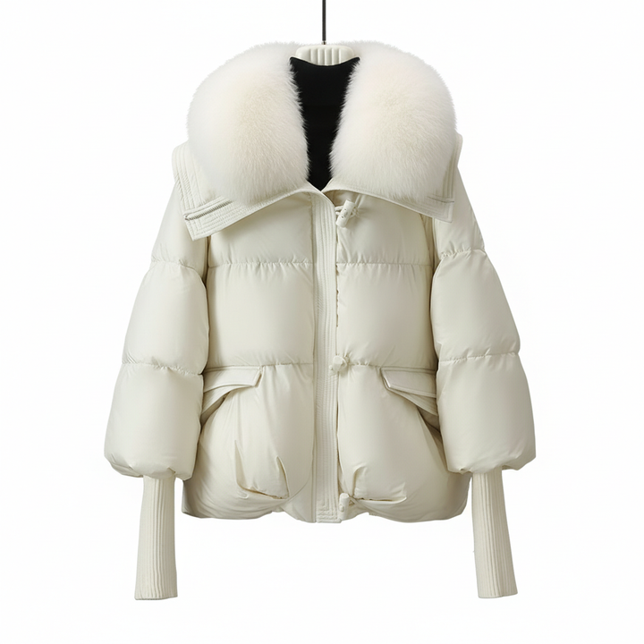 Down Cotton-padded Jacket Women's Short Fur Collar Thickened Coat Winter Clothing