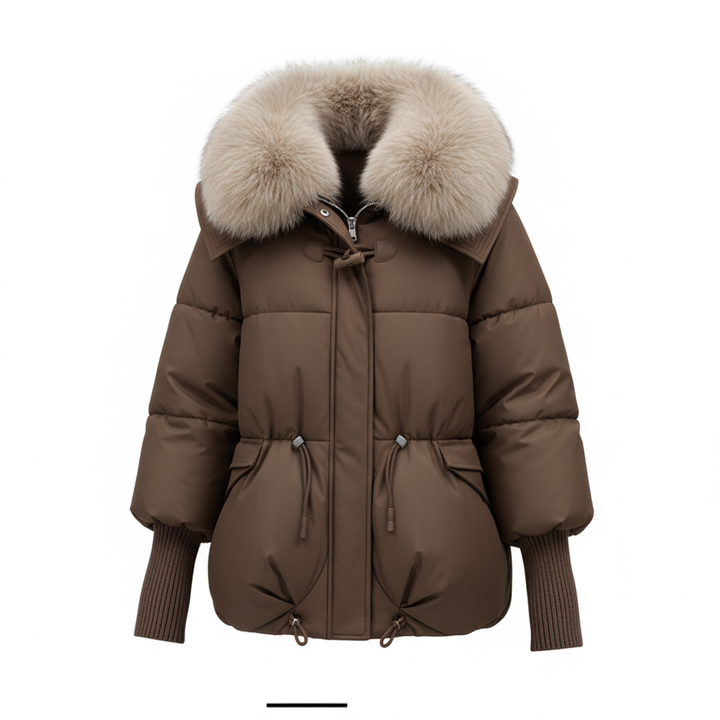 Down Cotton-padded Jacket Women's Short Fur Collar Thickened Coat Winter Clothing