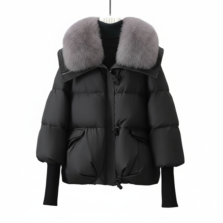 Down Cotton-padded Jacket Women's Short Fur Collar Thickened Coat Winter Clothing