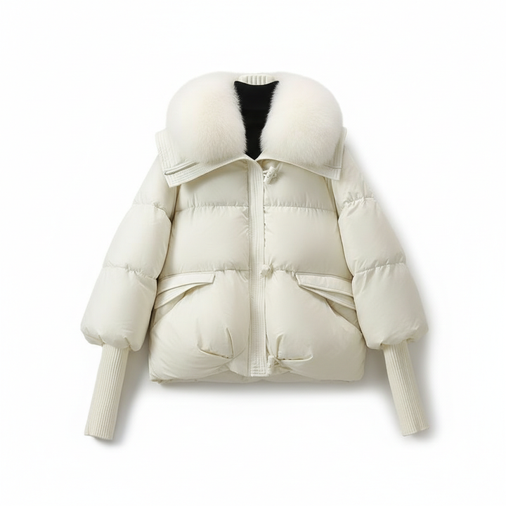 Down Cotton-padded Jacket Women's Short Fur Collar Thickened Coat Winter Clothing