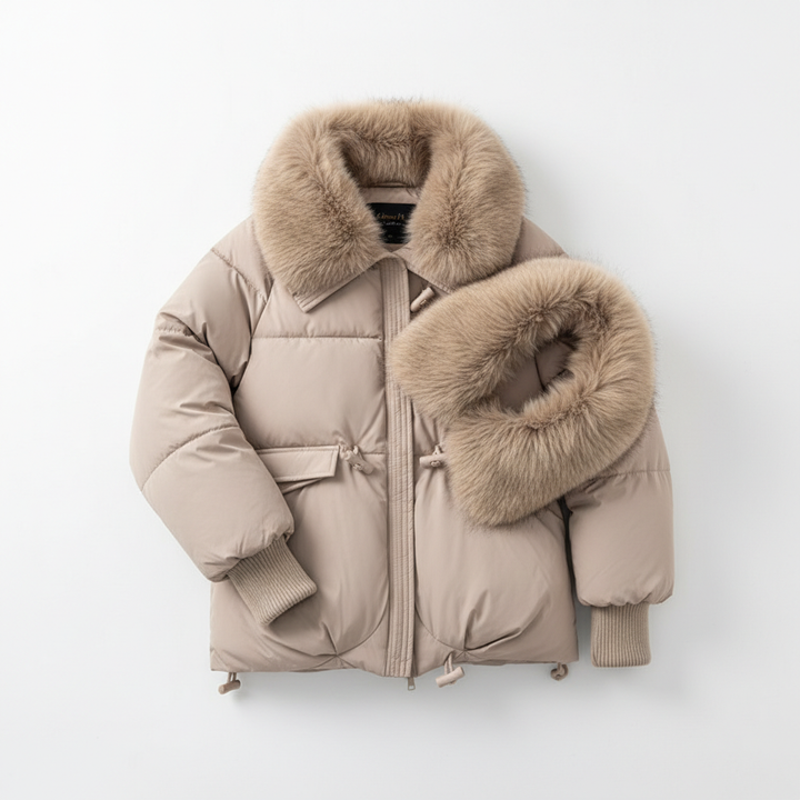 Down Cotton-padded Jacket Women's Short Fur Collar Thickened Coat Winter Clothing