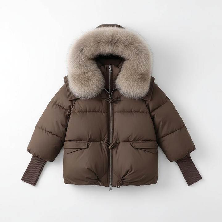 Down Cotton-padded Jacket Women's Short Fur Collar Thickened Coat Winter Clothing