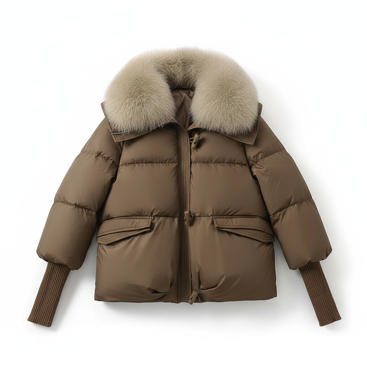 Down Cotton-padded Jacket Women's Short Fur Collar Thickened Coat Winter Clothing