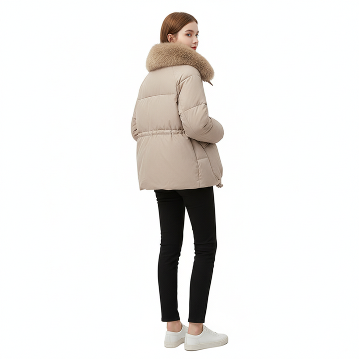 Down Cotton-padded Jacket Women's Short Fur Collar Thickened Coat Winter Clothing