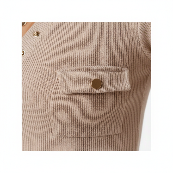 Women's Long Dresses Autumn And Winter Casual Knitted Rib Dress Long Sleeve Wrap Hip Button Waist Wrap Women's Dress