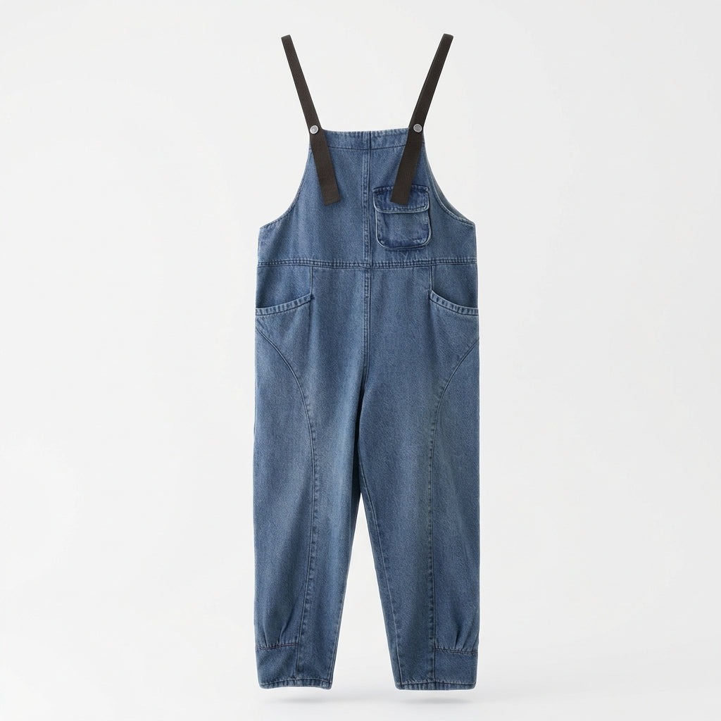 Women's Korean Style Strap Detail Jeans – Trendy Spring Denim
