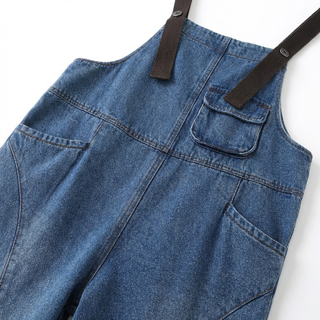 Women's Korean Style Strap Detail Jeans – Trendy Spring Denim