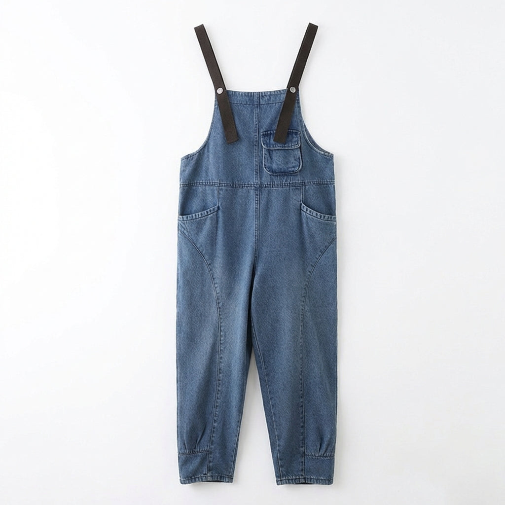 Women's Korean Style Strap Detail Jeans – Trendy Spring Denim