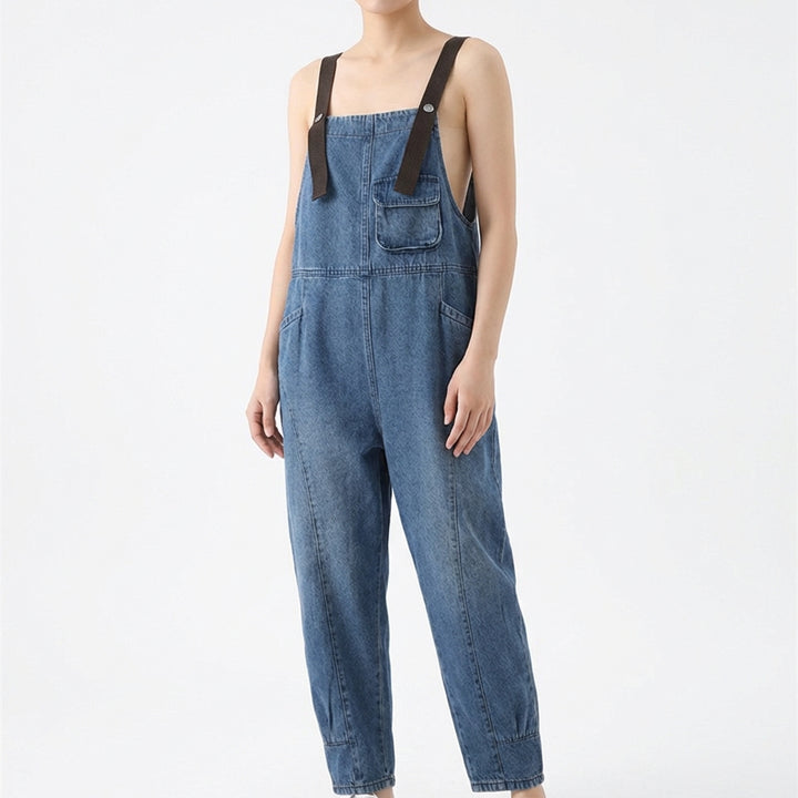 Women's Korean Style Strap Detail Jeans – Trendy Spring Denim