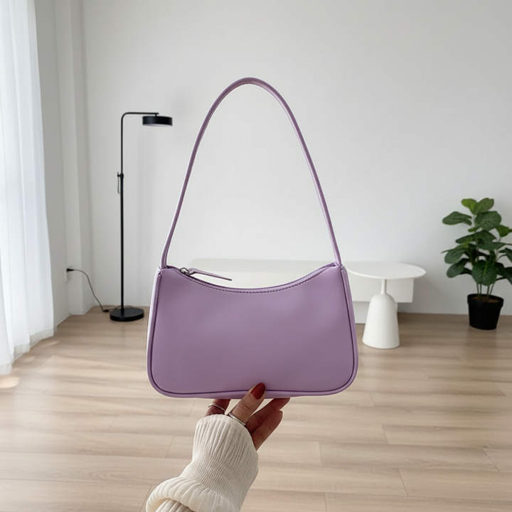 Minimalist PU Leather Underarm Shoulder Bag – Women’s Fashion Baguette Handbag