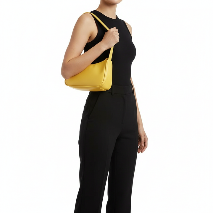 Minimalist PU Leather Underarm Shoulder Bag – Women’s Fashion Baguette Handbag