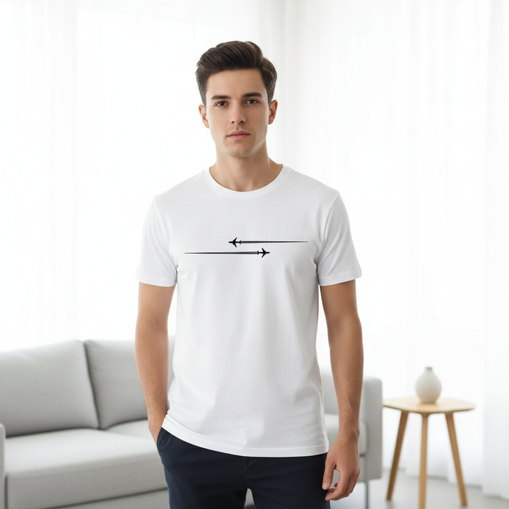 Pattern Printed Comfortable Sports Round Neck T-shirt
