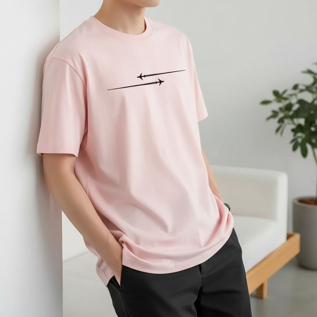 Pattern Printed Comfortable Sports Round Neck T-shirt