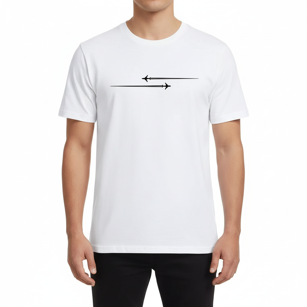 Pattern Printed Comfortable Sports Round Neck T-shirt