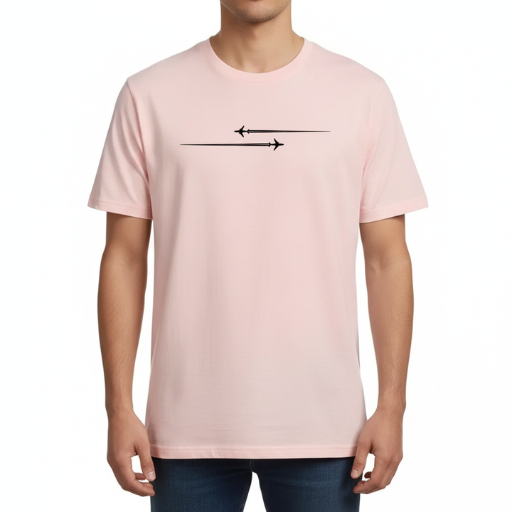 Pattern Printed Comfortable Sports Round Neck T-shirt