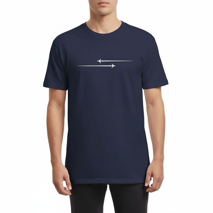 Pattern Printed Comfortable Sports Round Neck T-shirt