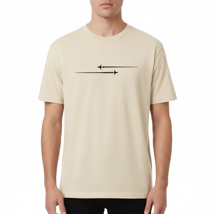 Pattern Printed Comfortable Sports Round Neck T-shirt