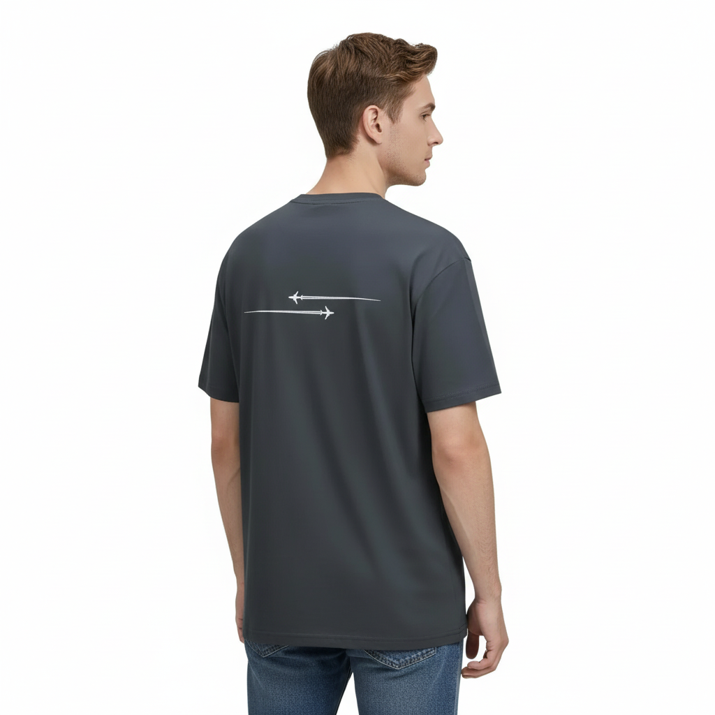 Pattern Printed Comfortable Sports Round Neck T-shirt