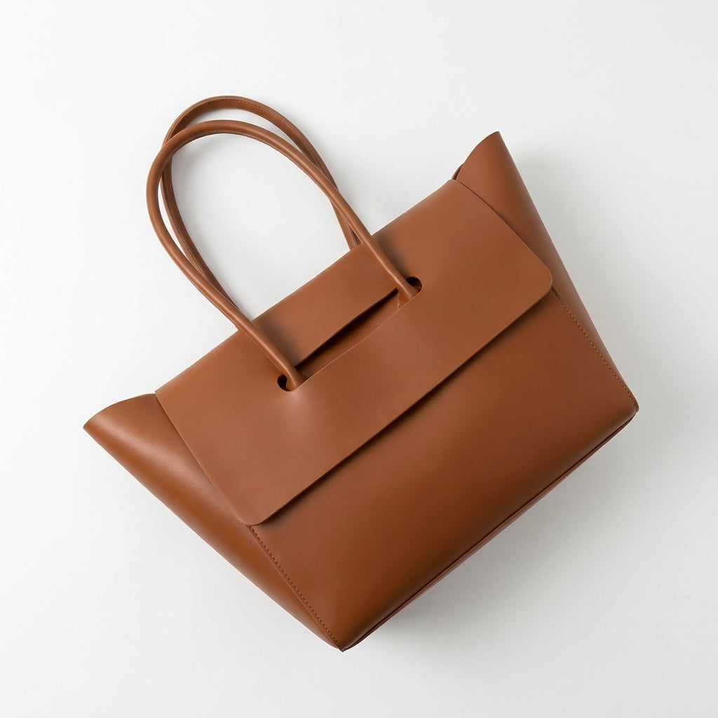Elegant PU Leather Top Handle Tote Bag – Women’s Large Capacity Shoulder Handbag