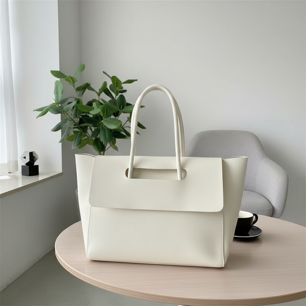 Elegant PU Leather Top Handle Tote Bag – Women’s Large Capacity Shoulder Handbag