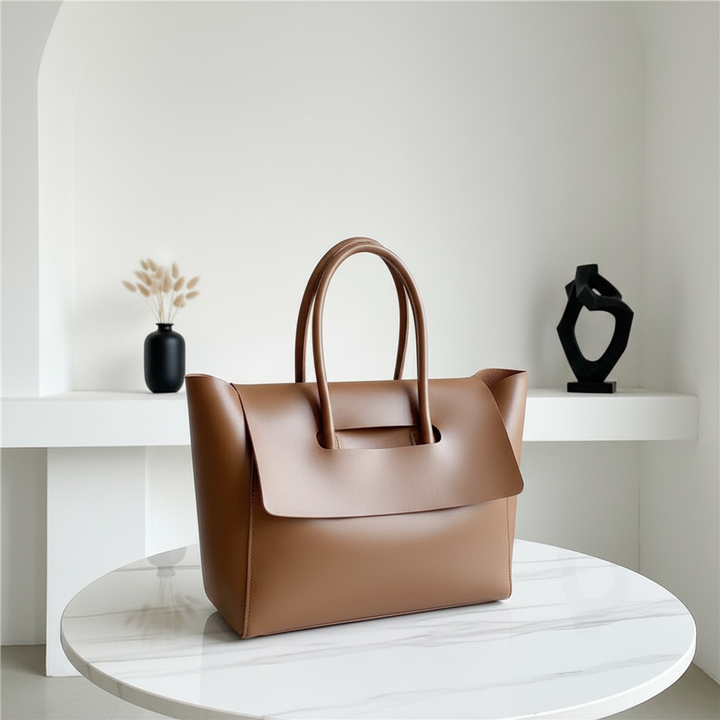 Elegant PU Leather Top Handle Tote Bag – Women’s Large Capacity Shoulder Handbag
