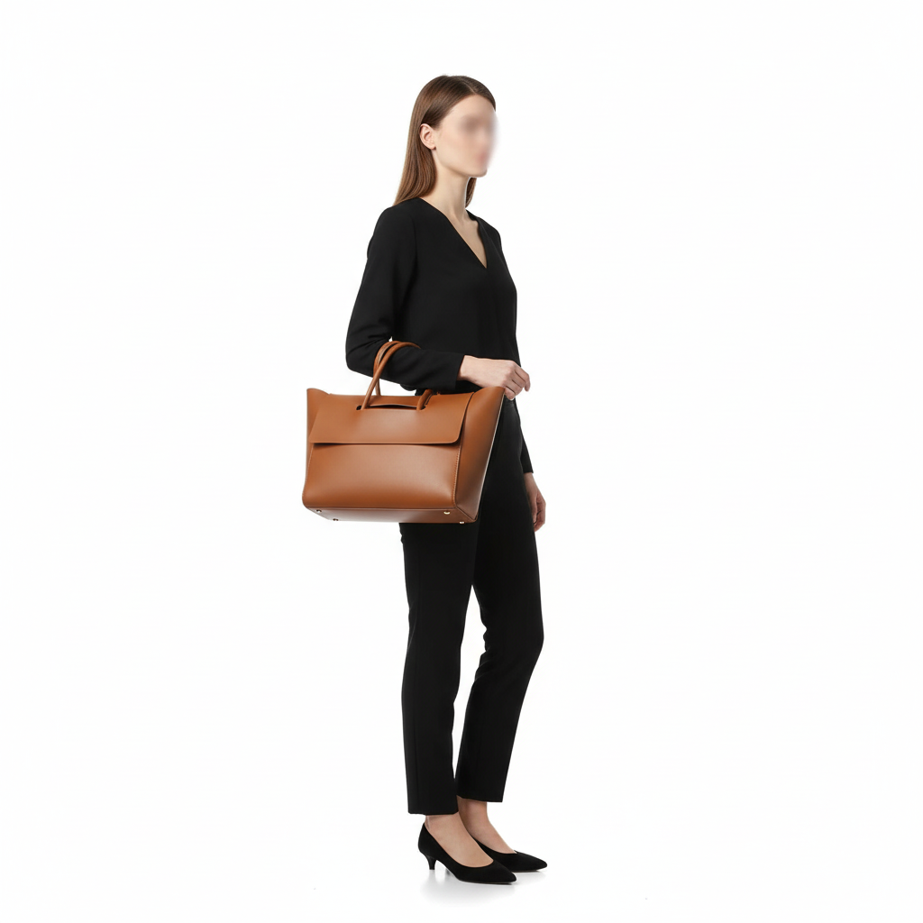Elegant PU Leather Top Handle Tote Bag – Women’s Large Capacity Shoulder Handbag