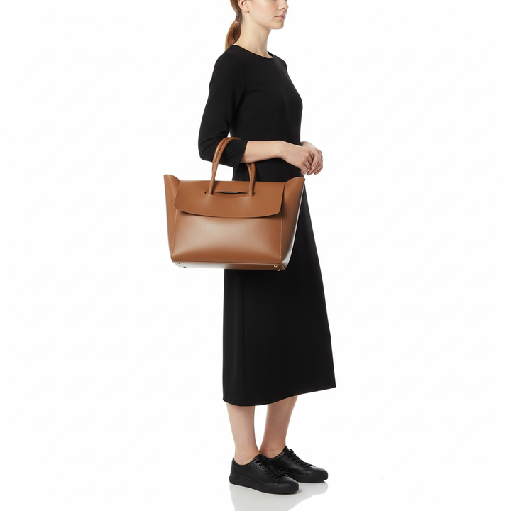 Elegant PU Leather Top Handle Tote Bag – Women’s Large Capacity Shoulder Handbag