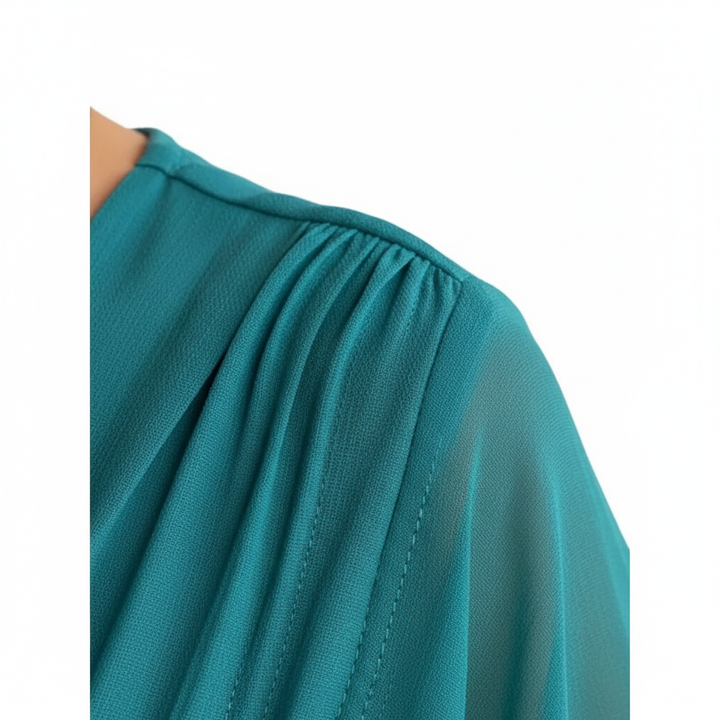 Batwing Sleeve V-neck Dress Summer Pure Color Tied Irregular Long Dresses Womens Clothing