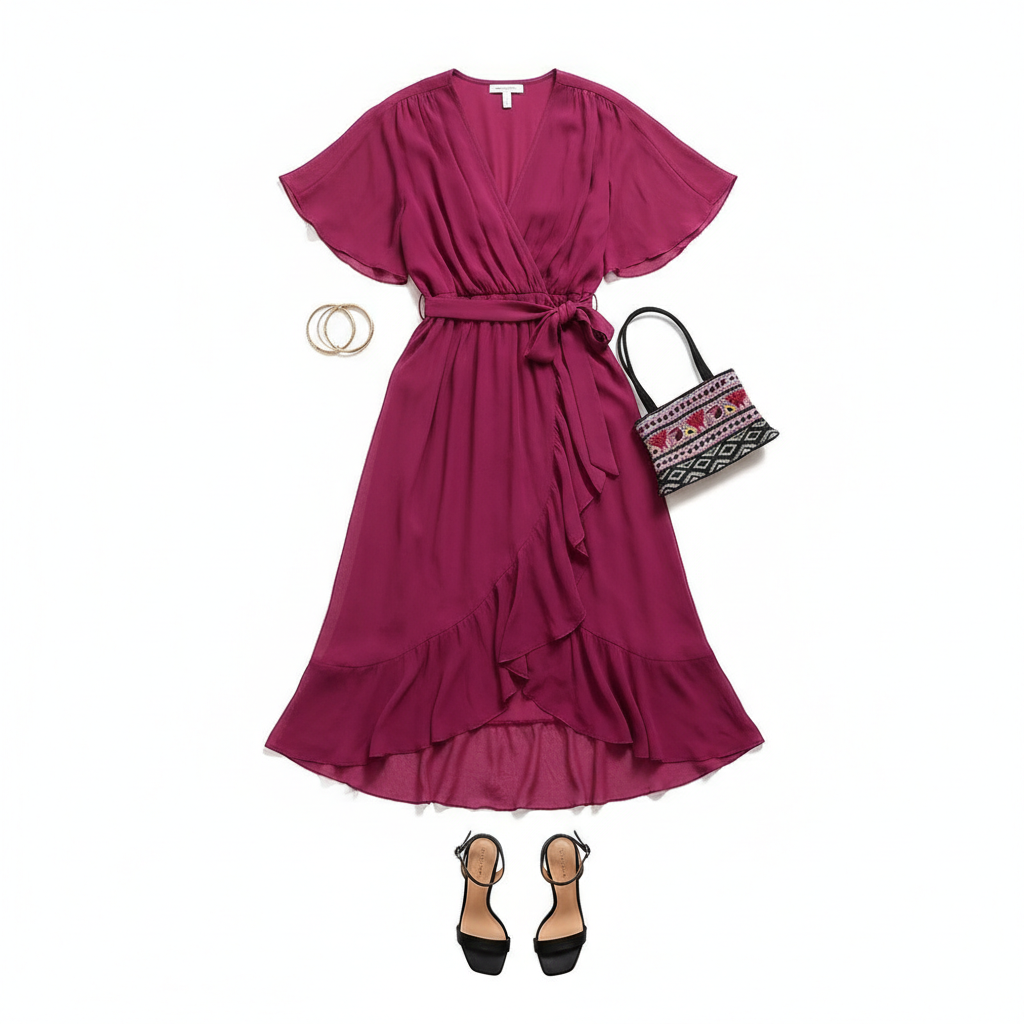 Batwing Sleeve V-neck Dress Summer Pure Color Tied Irregular Long Dresses Womens Clothing
