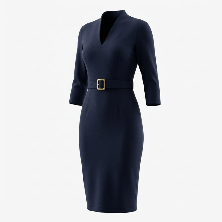 Slim-fitting Casual Suit Dress V-neck Long-sleeved Dresses Commuting Office Clothing For Women
