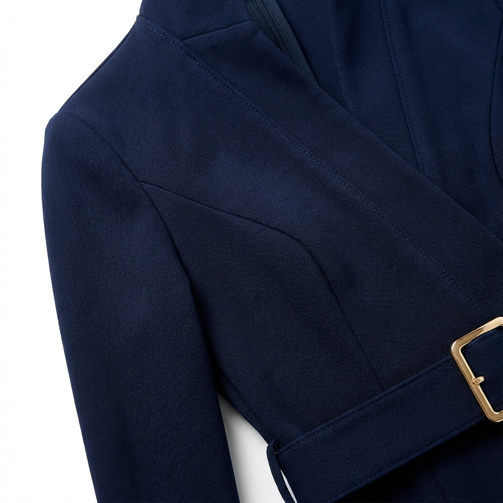 Slim-fitting Casual Suit Dress V-neck Long-sleeved Dresses Commuting Office Clothing For Women