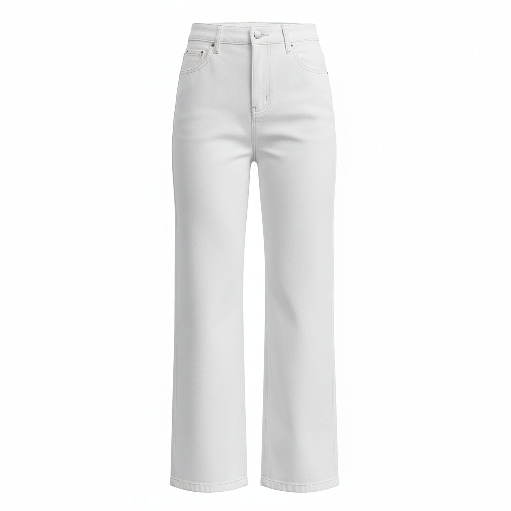 Washed Fashion Straight Jeans Women's Mid Waist