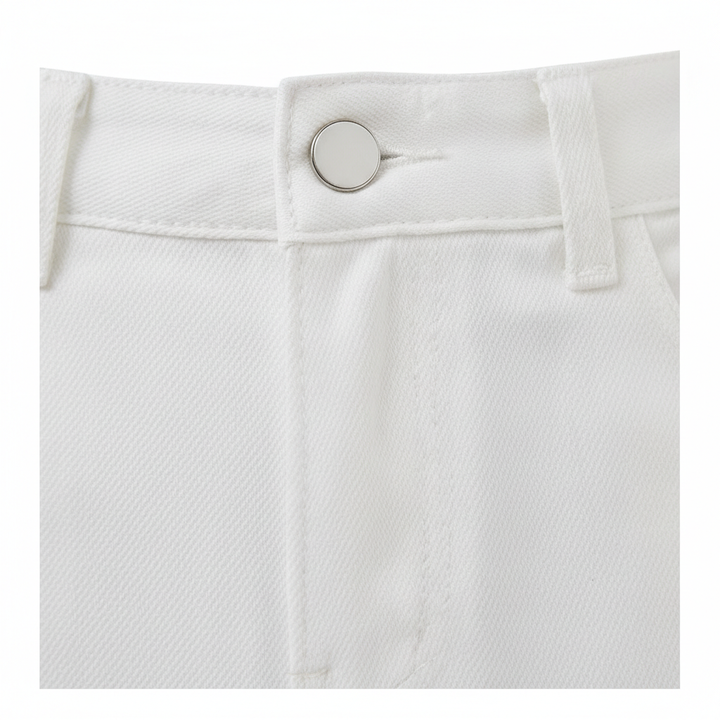 Washed Fashion Straight Jeans Women's Mid Waist