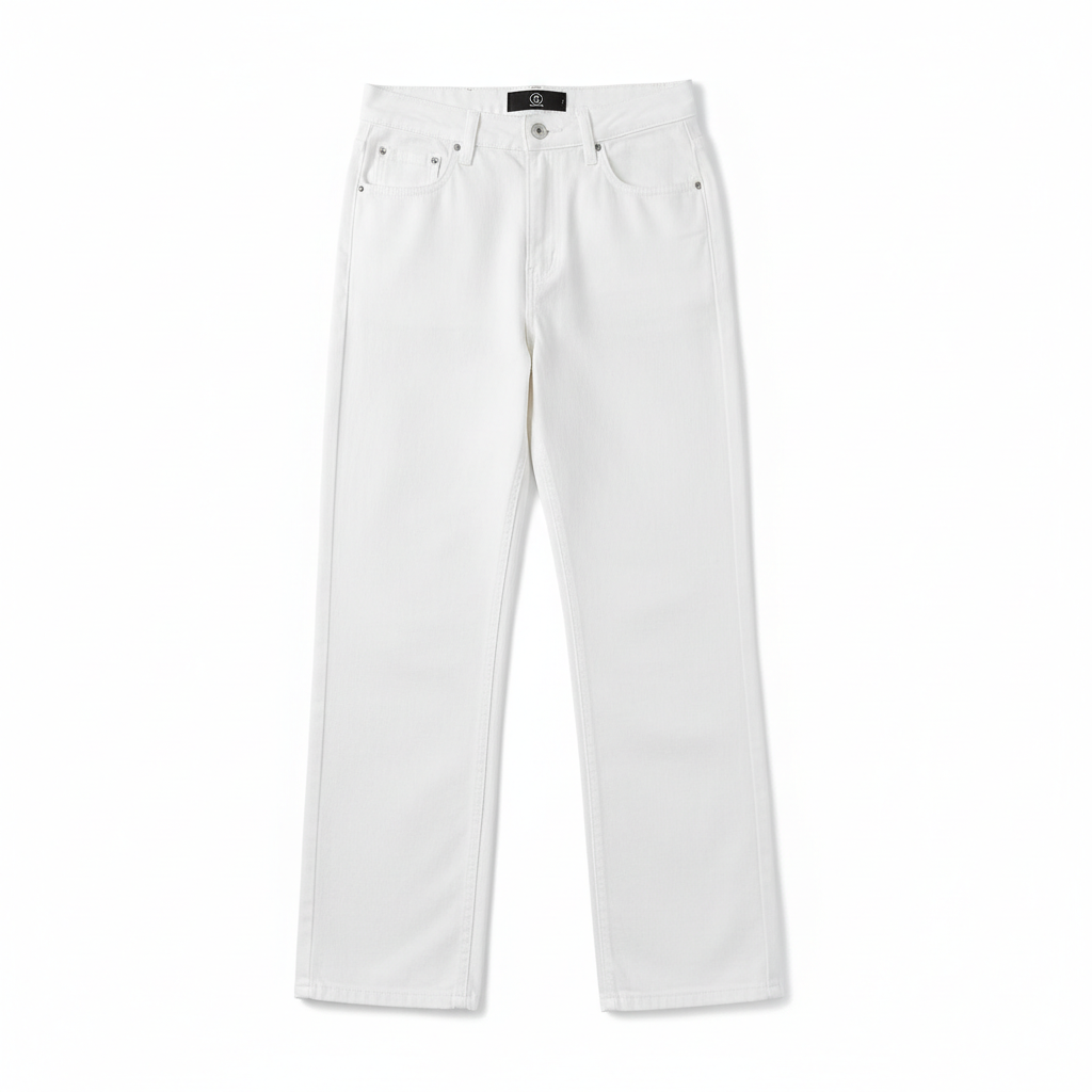 Washed Fashion Straight Jeans Women's Mid Waist