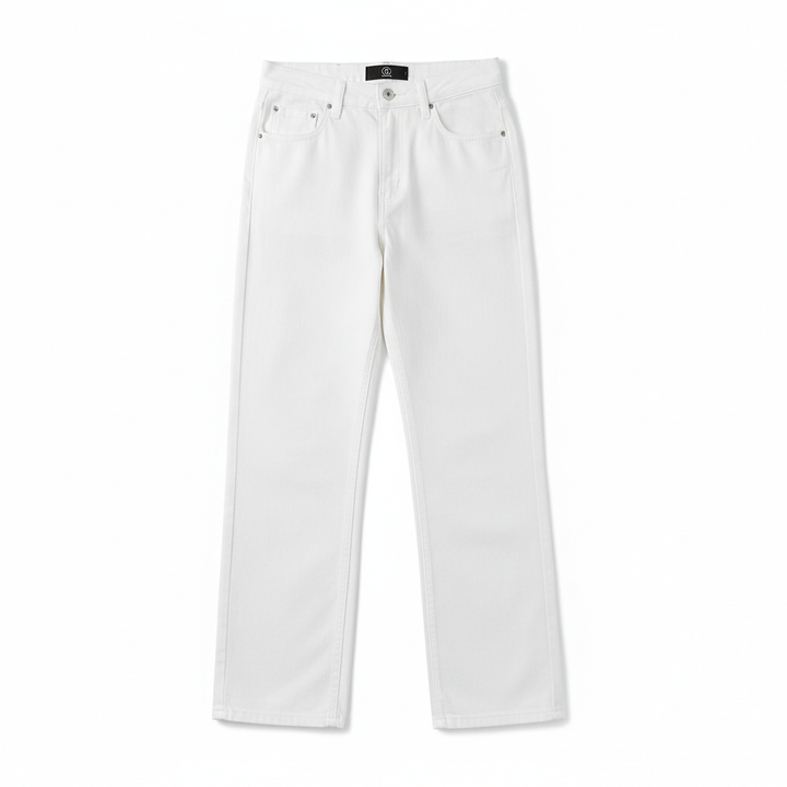 Washed Fashion Straight Jeans Women's Mid Waist