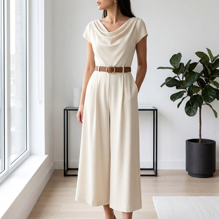 European And American Elegant Style Satin Jumpsuit