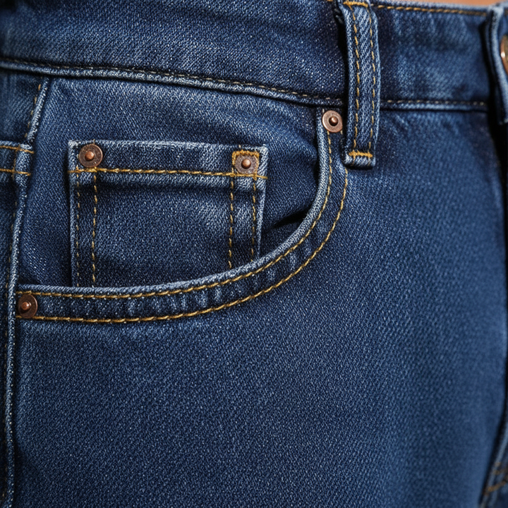 Washed Fashion Straight Jeans Women's Mid Waist