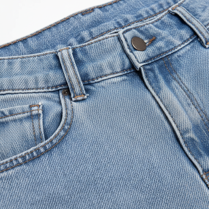 Washed Fashion Straight Jeans Women's Mid Waist