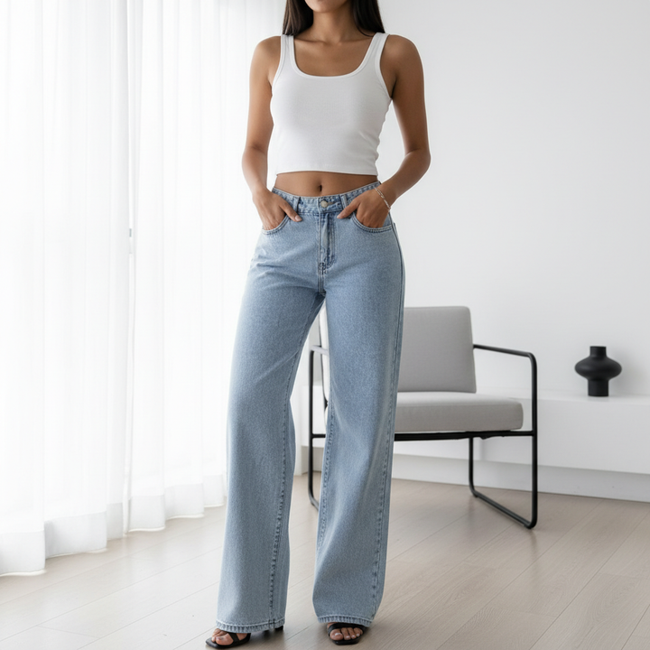 Sweet And Spicy Style High Waist Straight Jeans