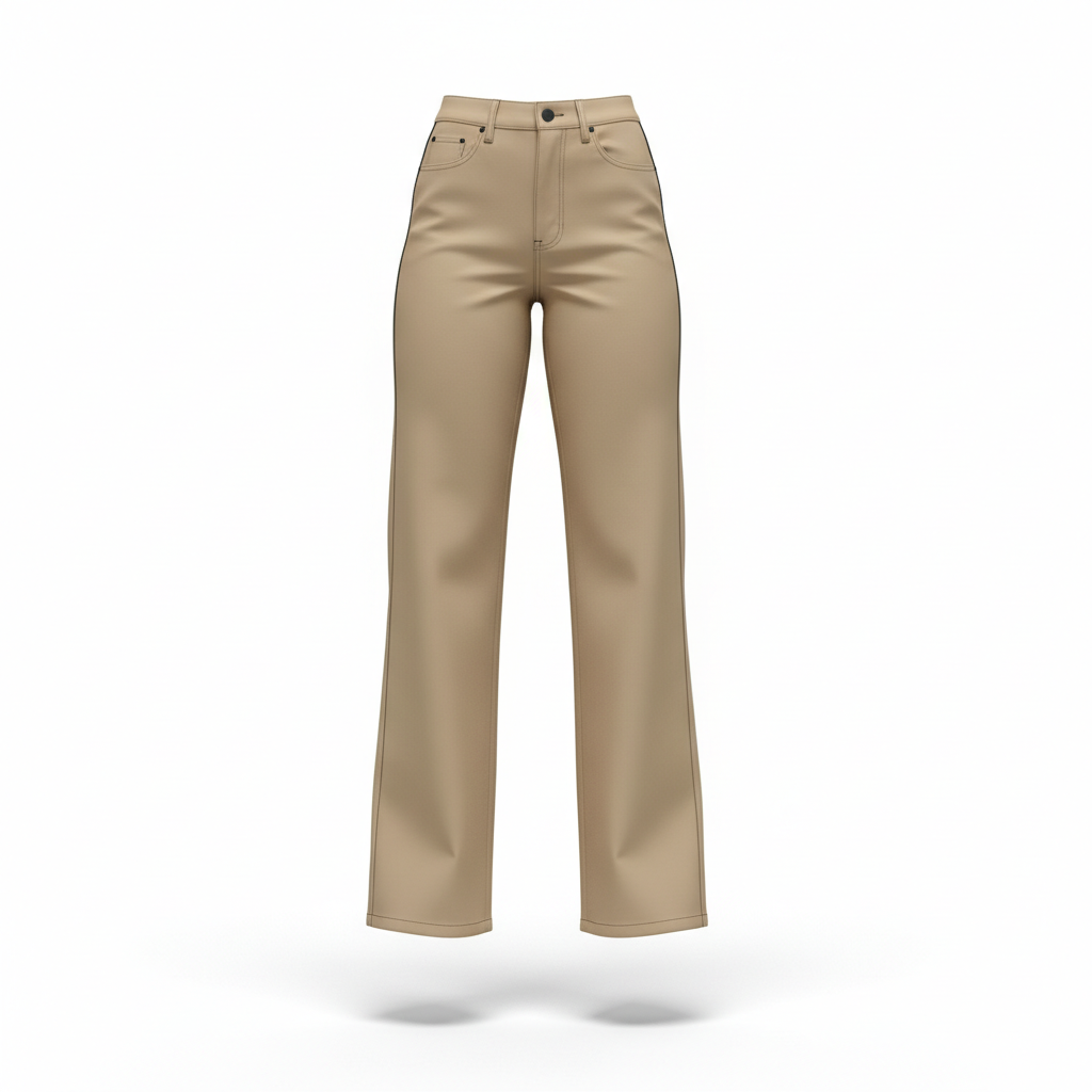 Washed Fashion Straight Jeans Women's Mid Waist
