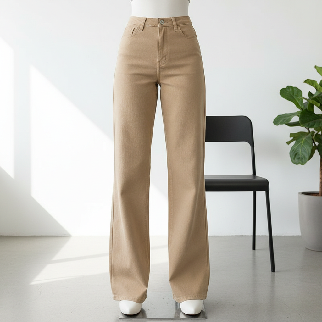 Washed Fashion Straight Jeans Women's Mid Waist