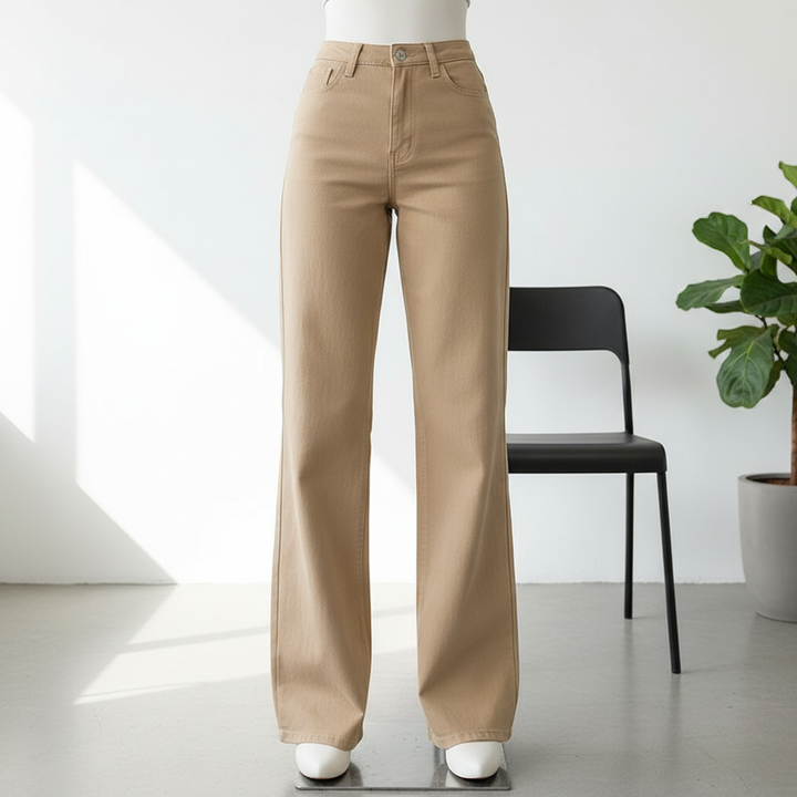 Washed Fashion Straight Jeans Women's Mid Waist