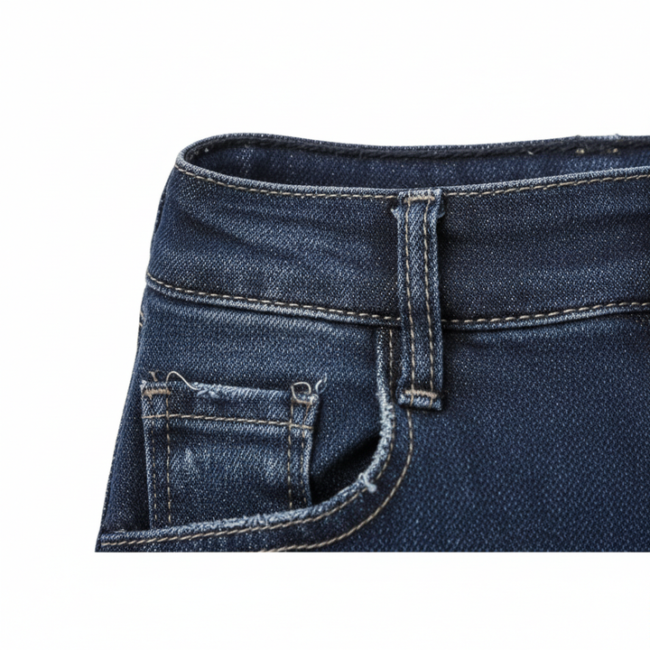 Women's High-Stretch Ripped Cropped Jeans – Slim Fit Street Style Denim