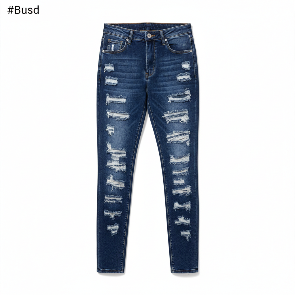 Women's High-Stretch Ripped Cropped Jeans – Slim Fit Street Style Denim