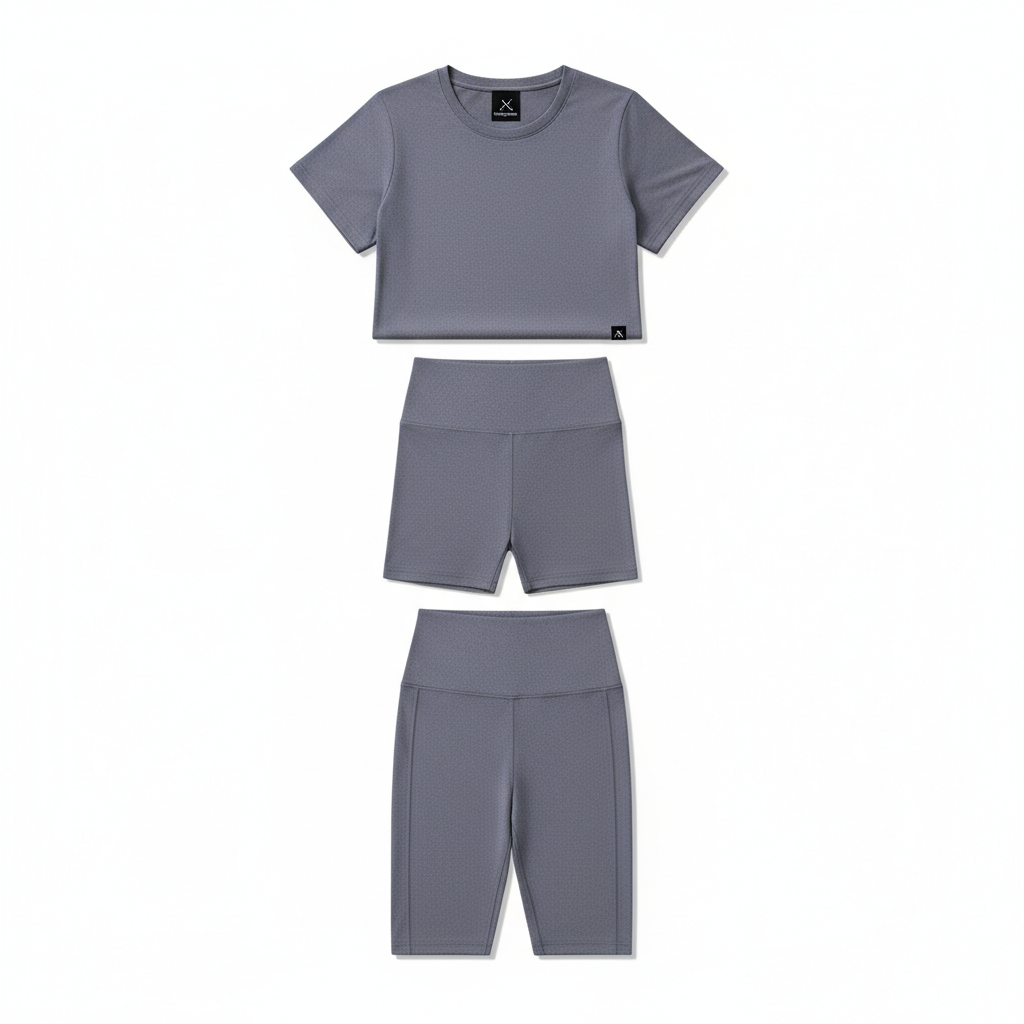 Women's 3-Piece Lounge Set – Short Sleeve Round Neck Top with Shorts & Pants